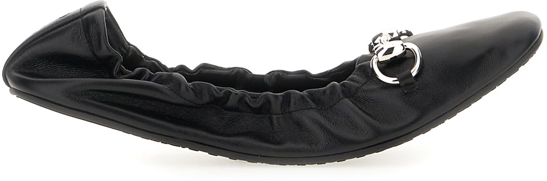 Gucci Black leather Prima ballerinas Zwart