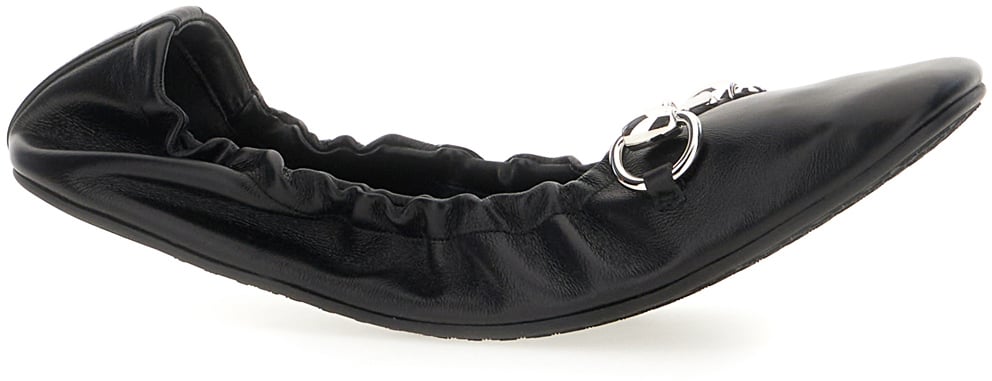 Gucci Black leather Prima ballerinas Zwart