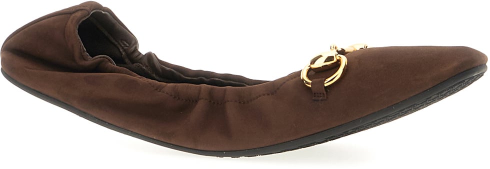 Gucci Dark brown suede Prima ballerinas Bruin