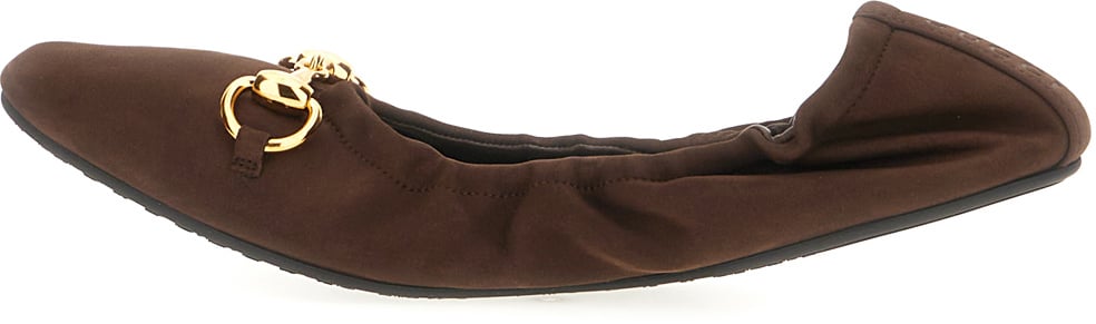 Gucci Dark brown suede Prima ballerinas Bruin