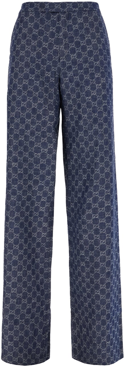Gucci Printed denim jeans Blauw