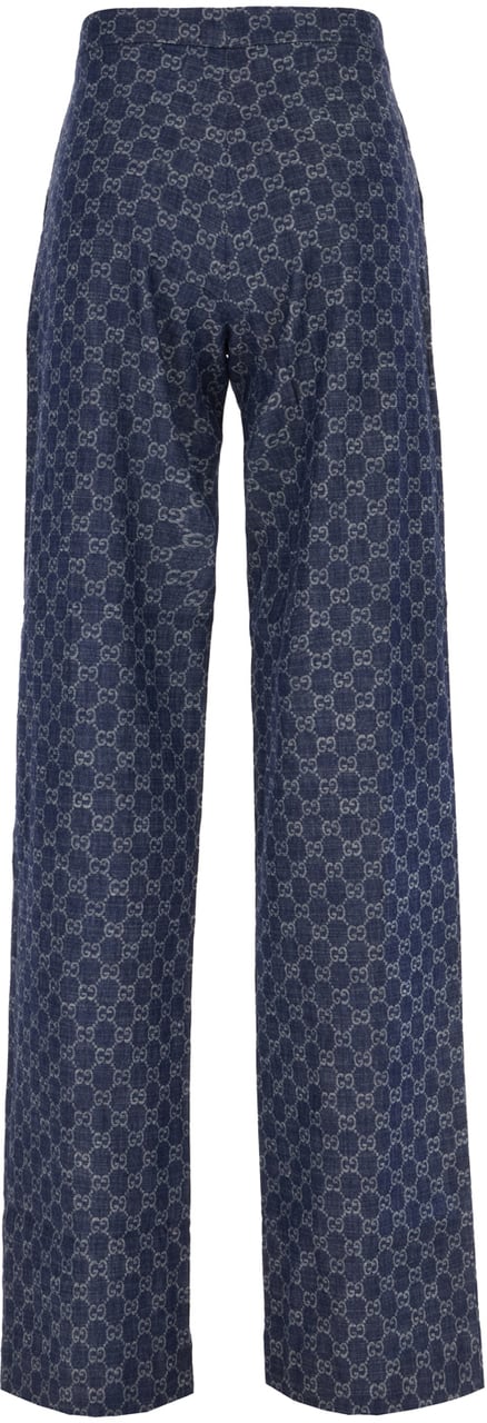 Gucci Printed denim jeans Blauw