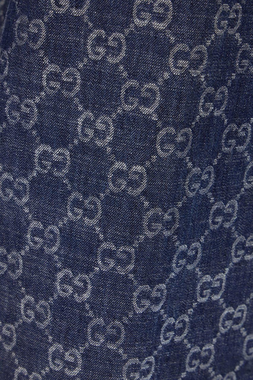 Gucci Printed denim jeans Blauw