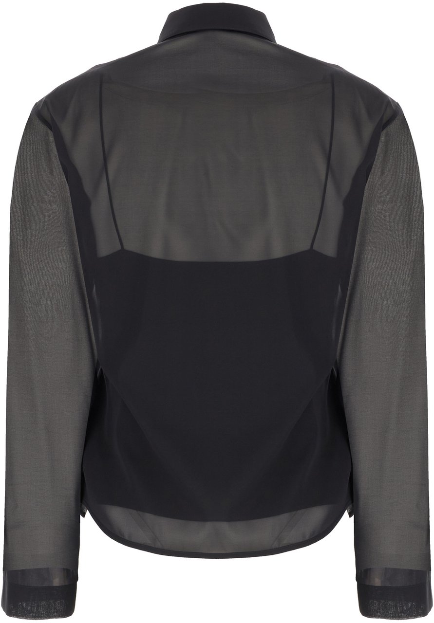 Gucci Black chiffon shirt Zwart