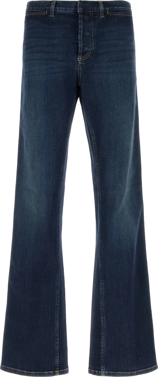 Gucci Blue Pant Flared Denim Trousers Blauw
