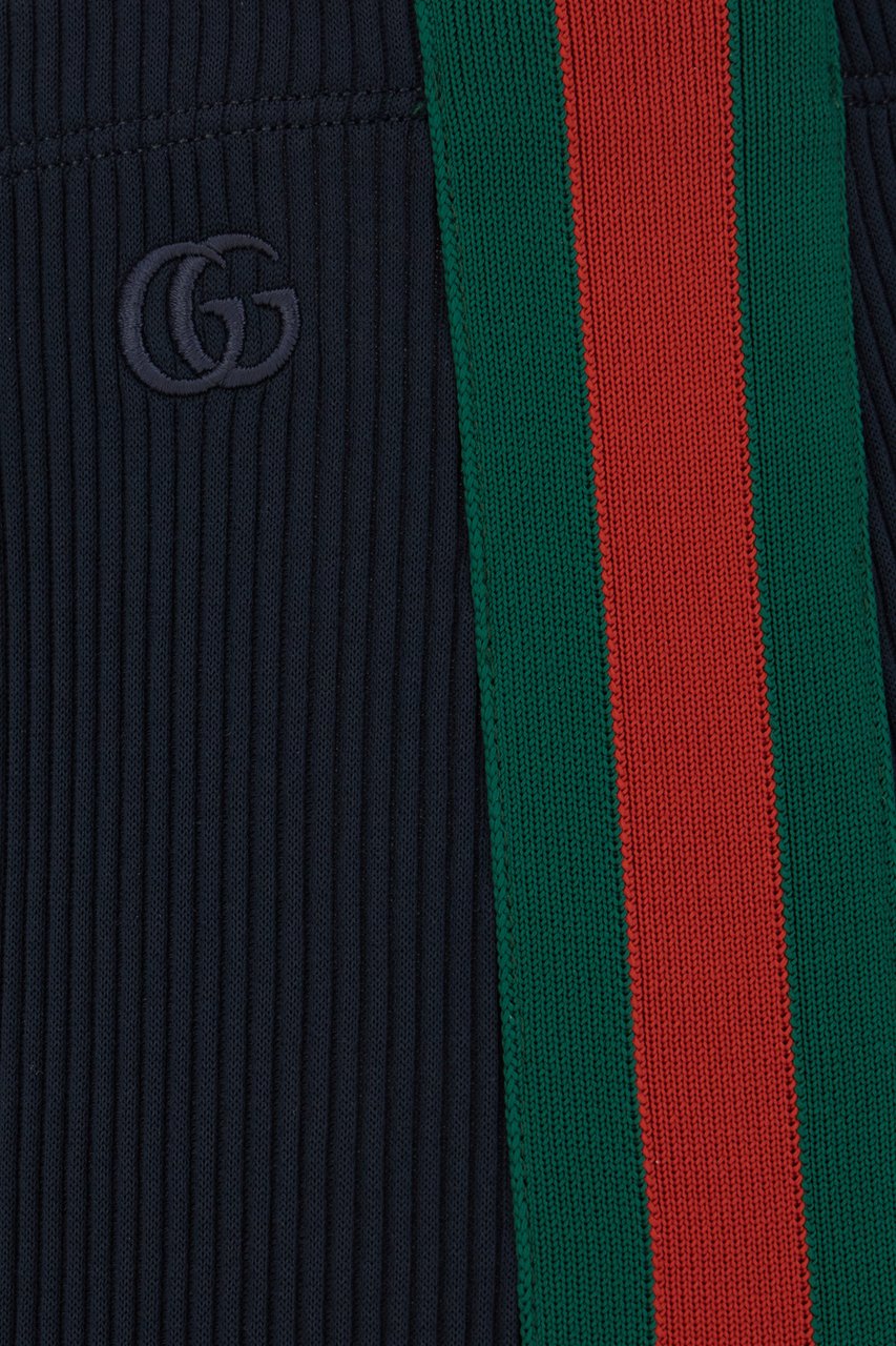 Gucci Black polyester blend pants Blauw