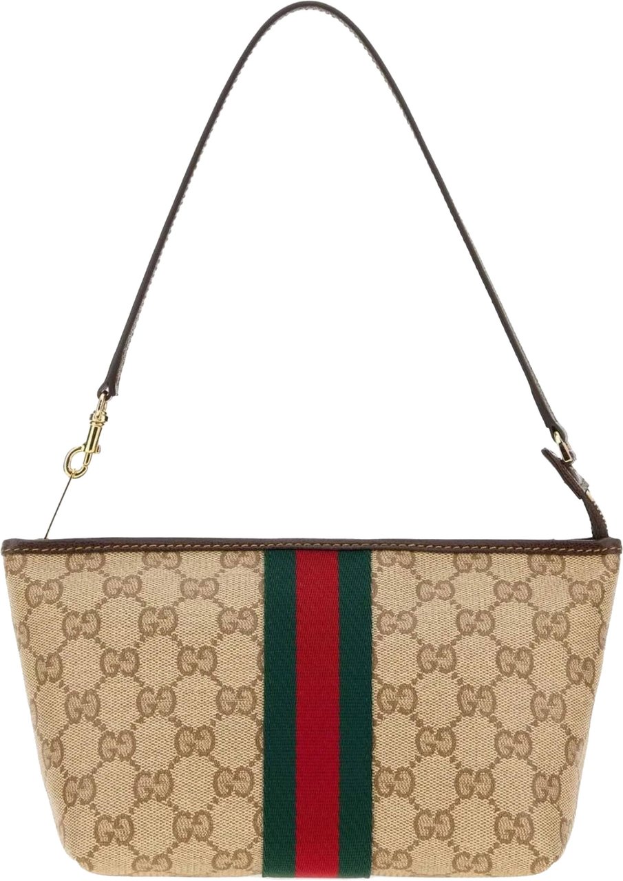 Gucci Beige Pouch GG Canvas Bag Neutraal