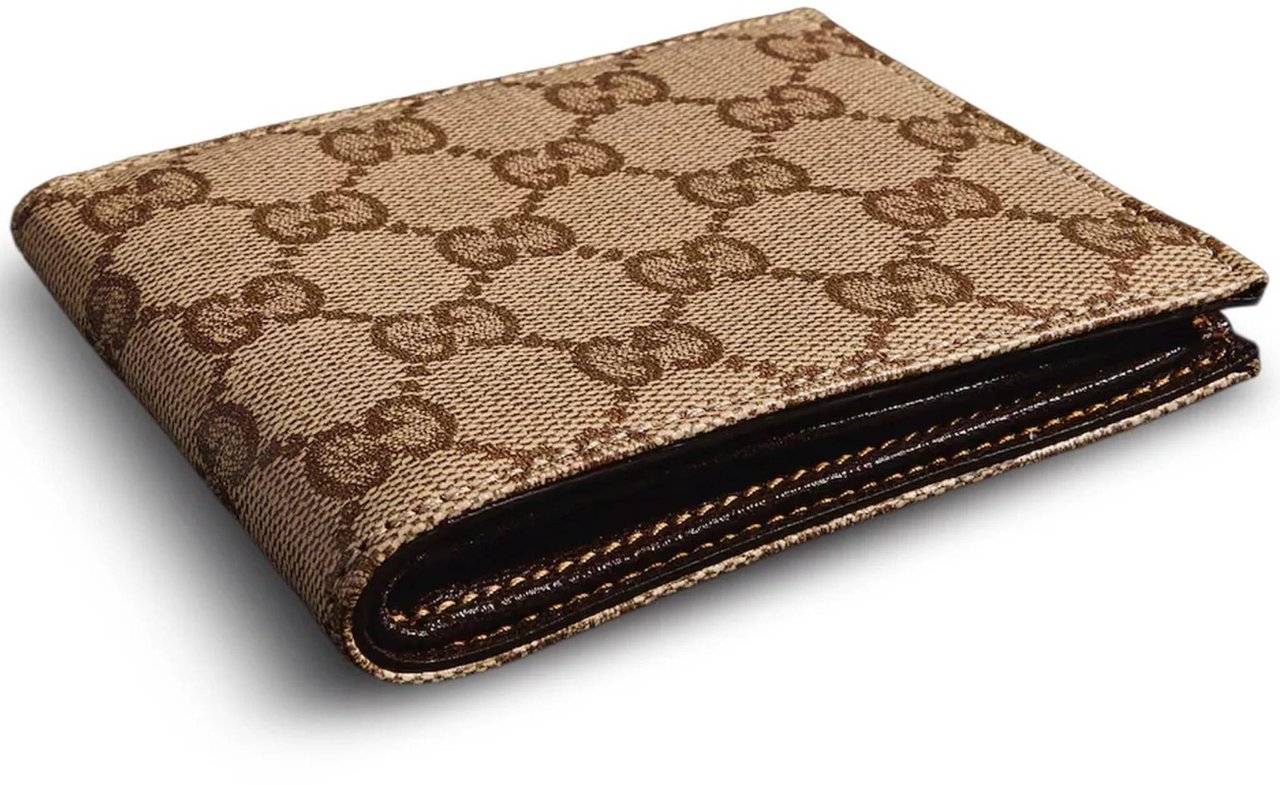 Gucci Textured Fabric Wallet Neutraal
