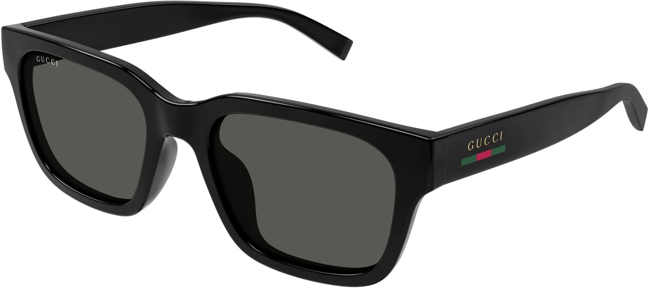 Gucci Black Gg1857S Rectangular Logo Sunglasses Zwart