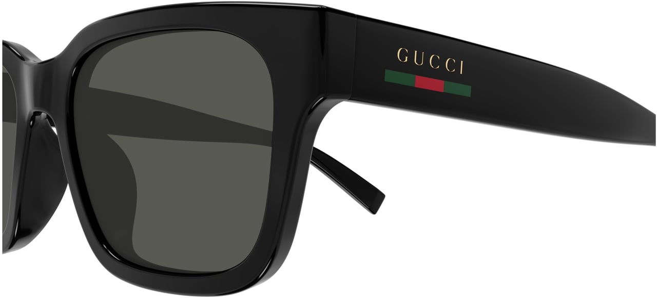 Gucci Black Gg1857S Rectangular Logo Sunglasses Zwart
