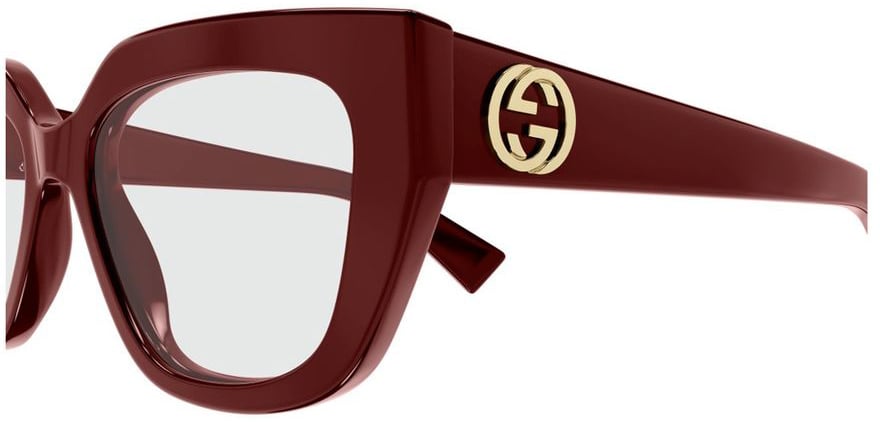 Gucci Gg1847O Emblem Line Bordeaux Acetate Cat-Eye Sunglasses Rood