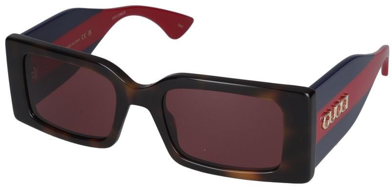 Gucci Sunglasses Gucci GG1860S 002 havana blue red 52/20/135 Grijs