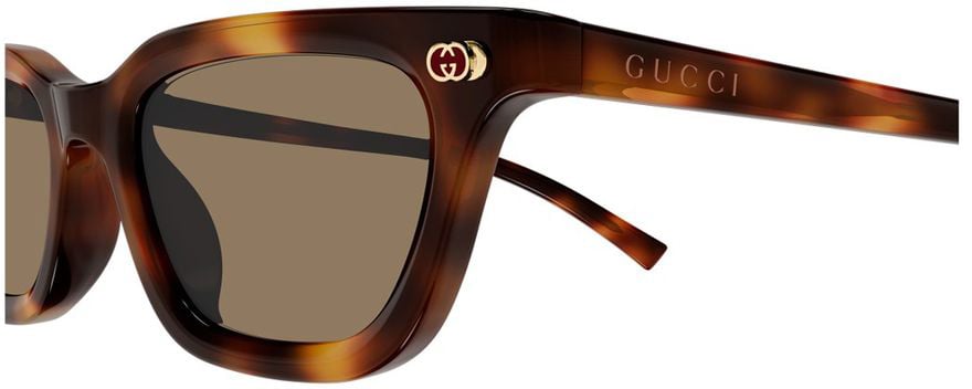 Gucci Gg1944s Rectangular Tortoiseshell Sunglasses Bruin