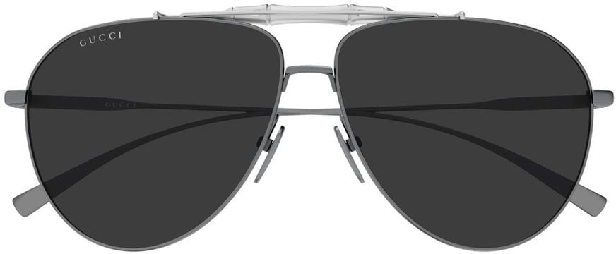 Gucci Pilot Sunglasses With Bamboo Detail And Gunmetal Frame Zwart