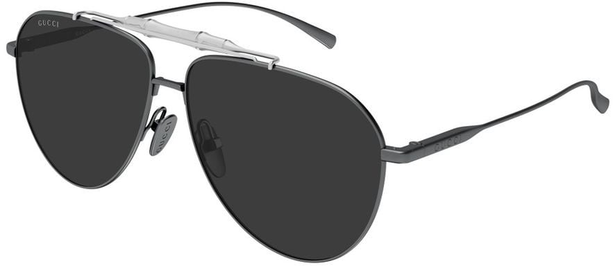 Gucci Pilot Sunglasses With Bamboo Detail And Gunmetal Frame Zwart
