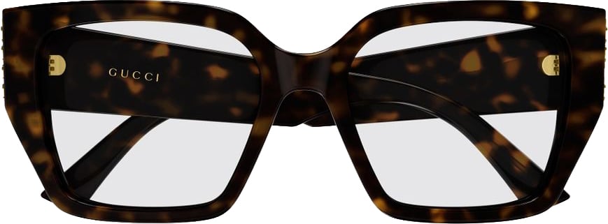 Gucci Gg2042o Oversized Square Tortoiseshell Sunglasses Zwart