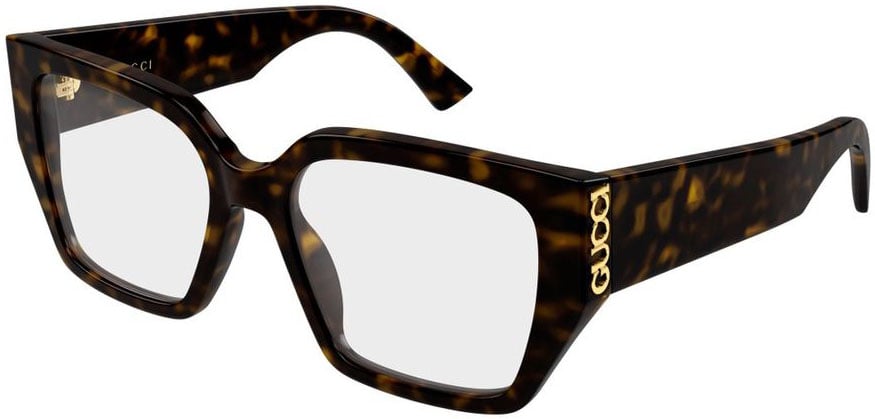 Gucci Gg2042o Oversized Square Tortoiseshell Sunglasses Zwart