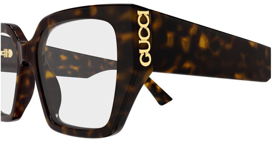 Gucci Gg2042o Oversized Square Tortoiseshell Sunglasses Zwart