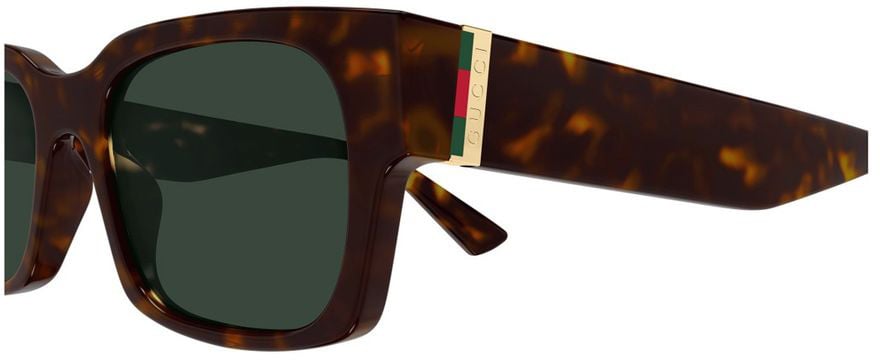 Gucci Wide Rectangular Sunglasses with Iconic Web Detail GG2084S Linea Sign Zwart