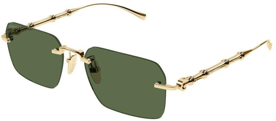 Gucci Rimless Geometric Sunglasses with Bamboo Motif GG2154S Linea Sign Grijs