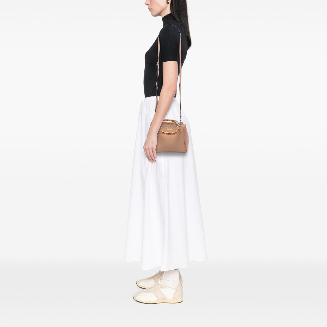 Gucci Mini Calfskin Bamboo Shopper Satchel Roze