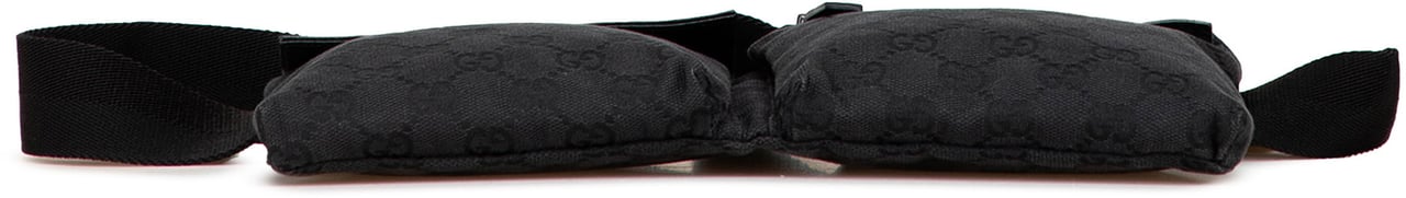 Gucci GG Canvas Double Pocket Belt Bag Zwart