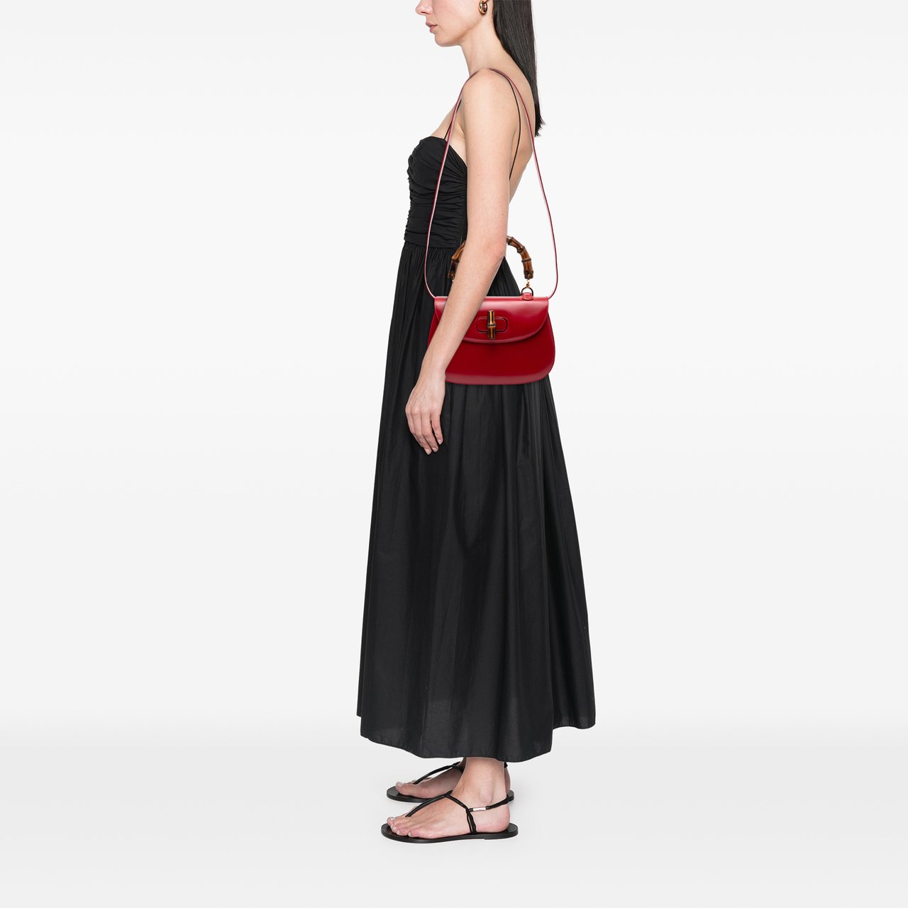 Gucci Calfskin Bamboo Night Rood