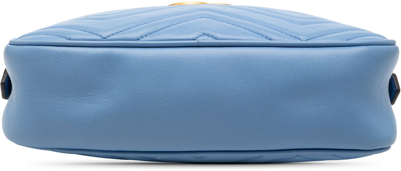 Gucci Small GG Marmont Matelasse Leather Crossbody Blauw