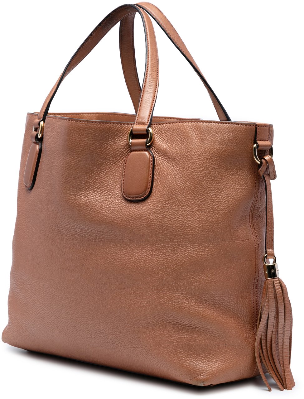 Gucci Large Leather Soho Working Tote Bruin