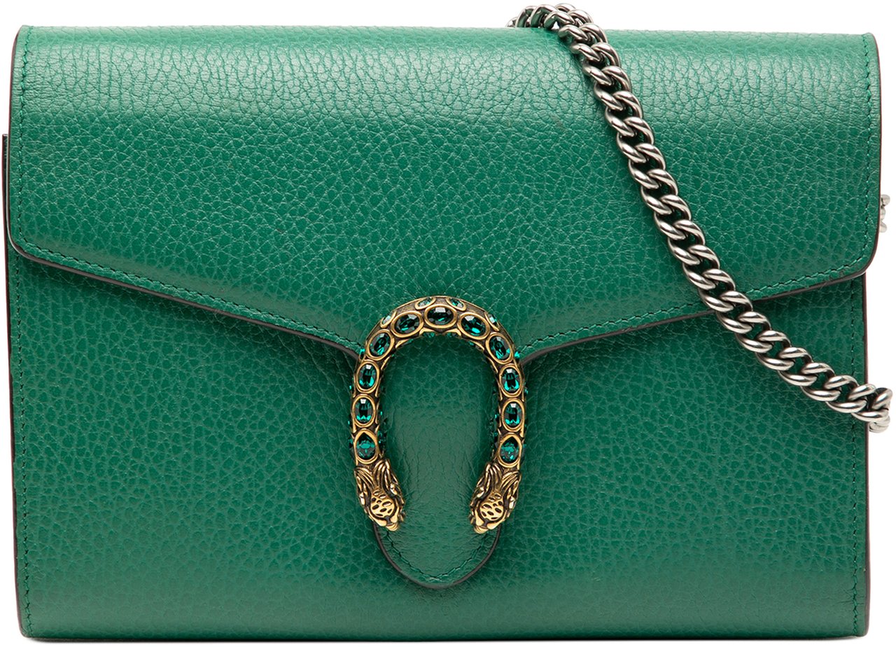 Gucci Leather Dionysus Wallet on Chain Groen