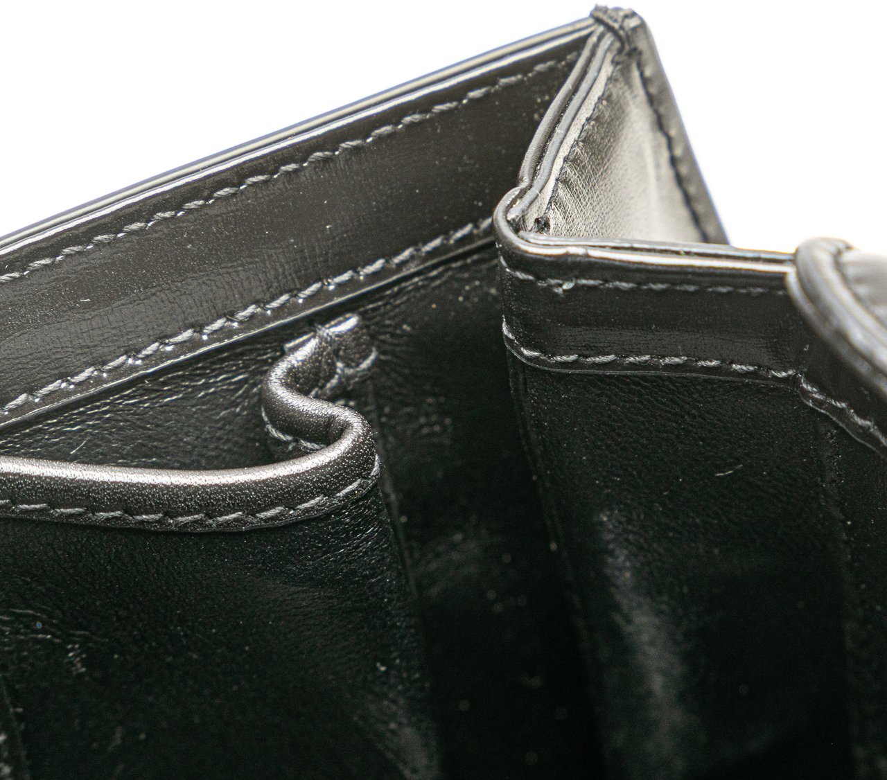 Gucci Small Calfskin 1947 Bamboo Top Handle Bag Zwart