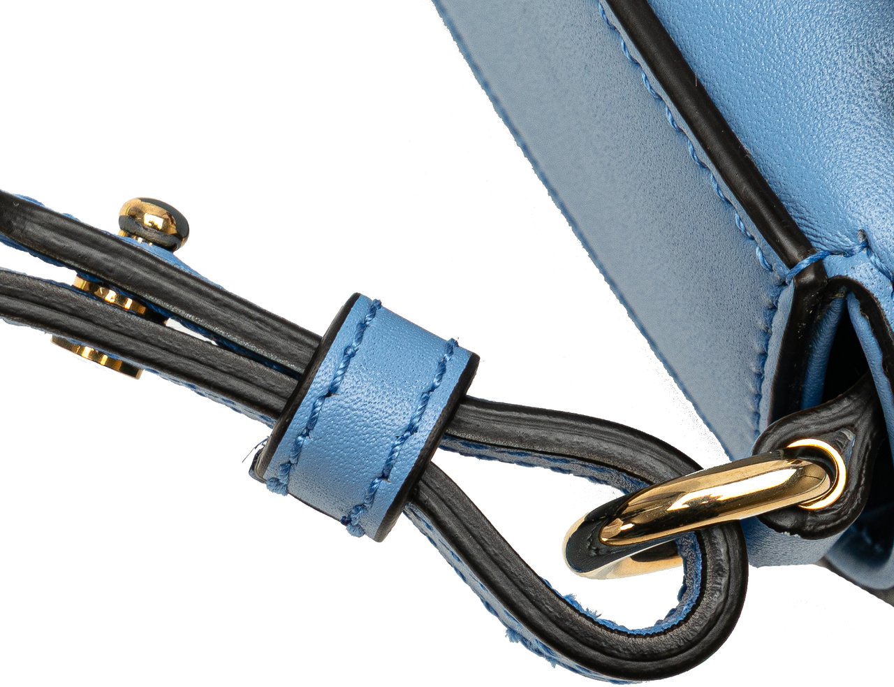 Gucci Mini Calfskin Bamboo Top Handle Bag Blauw