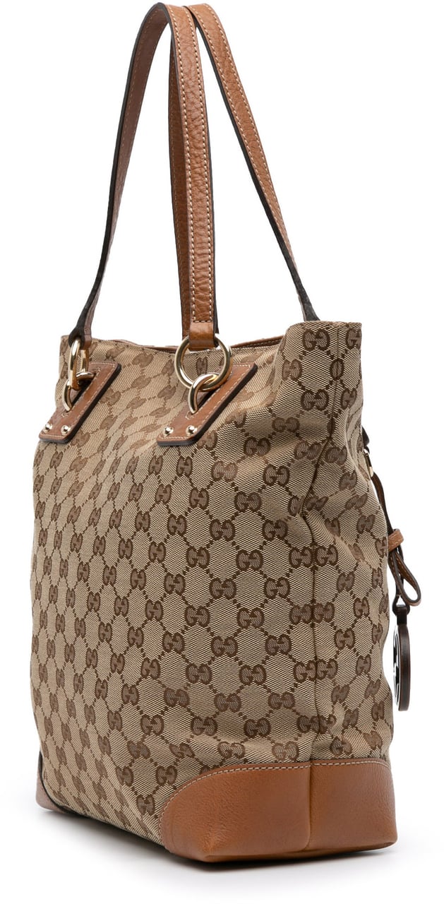Gucci Medium GG Canvas GG Charm Tote Bruin