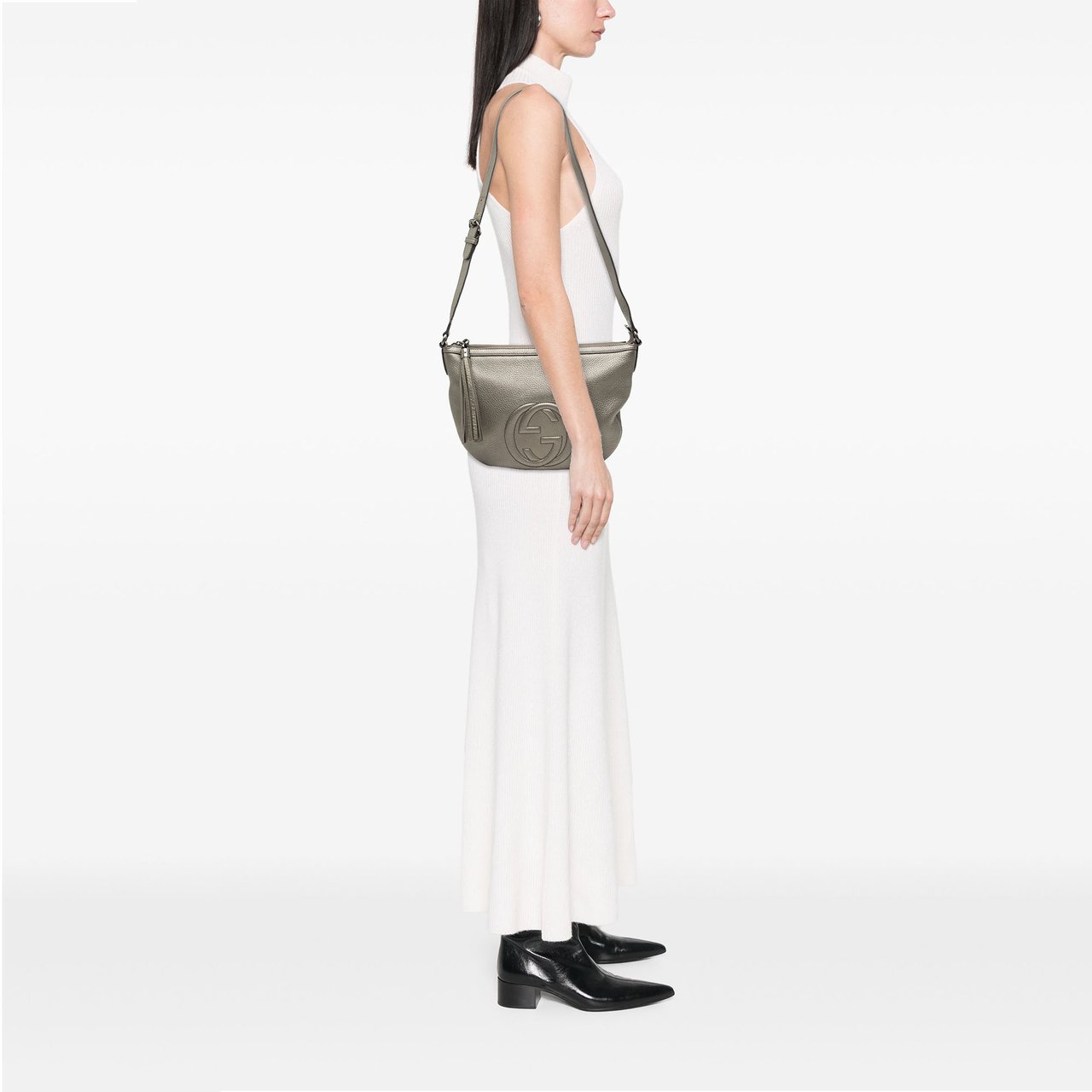 Gucci Leather Soho Crossbody Zilver