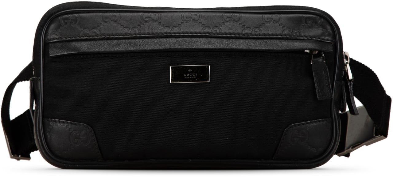 Gucci Guccissima Nylon Trim Belt Bag Zwart
