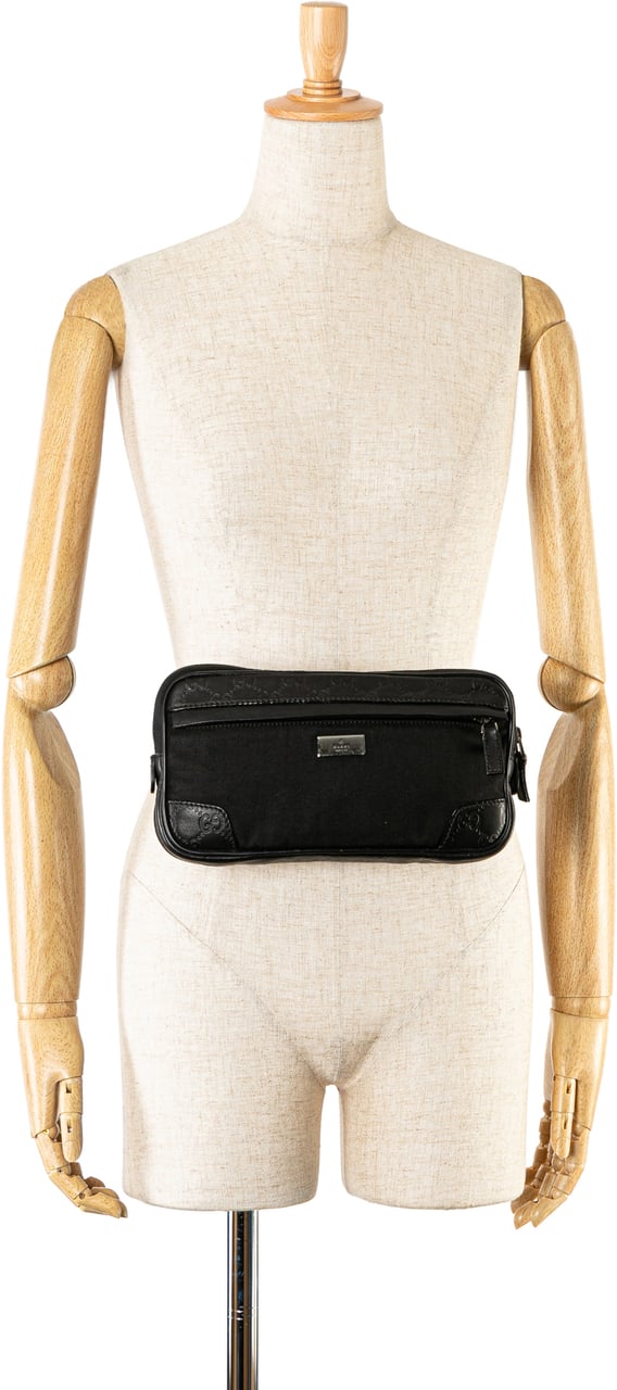 Gucci Guccissima Nylon Trim Belt Bag Zwart