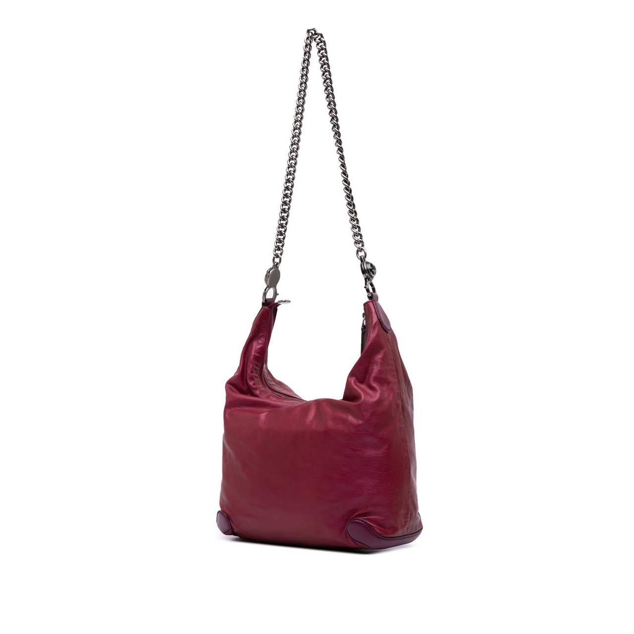 Gucci Medium Metallic Leather Galaxy Chain Shoulder Bag Paars
