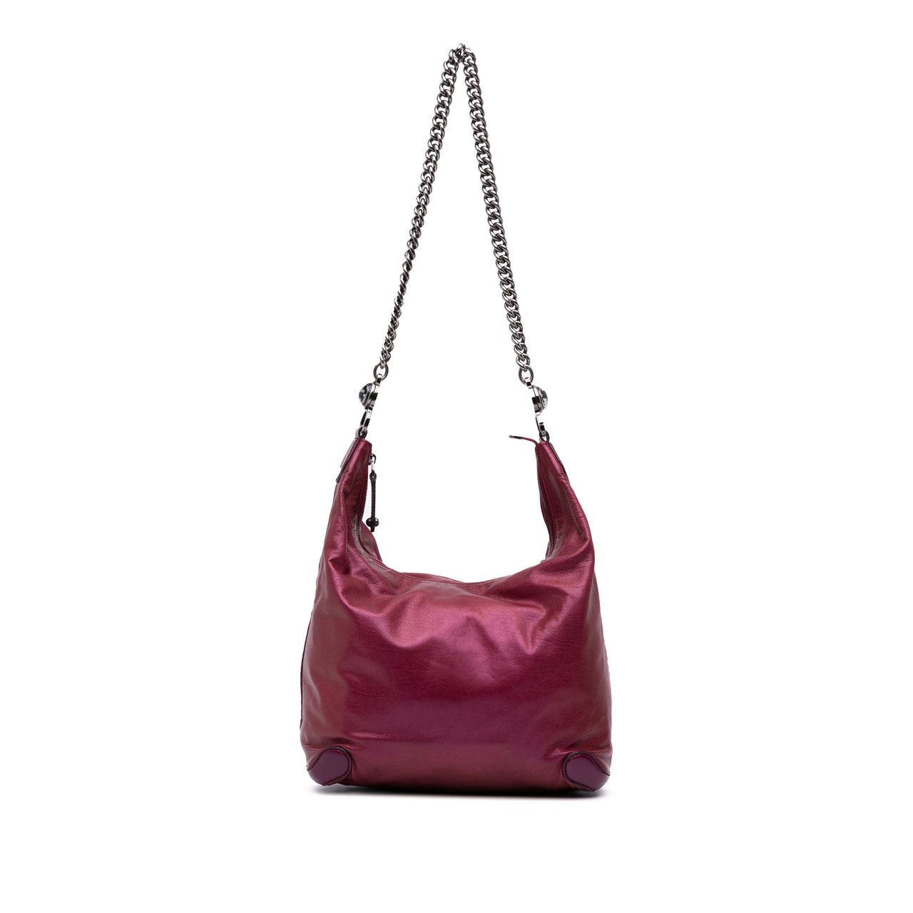 Gucci Medium Metallic Leather Galaxy Chain Shoulder Bag Paars