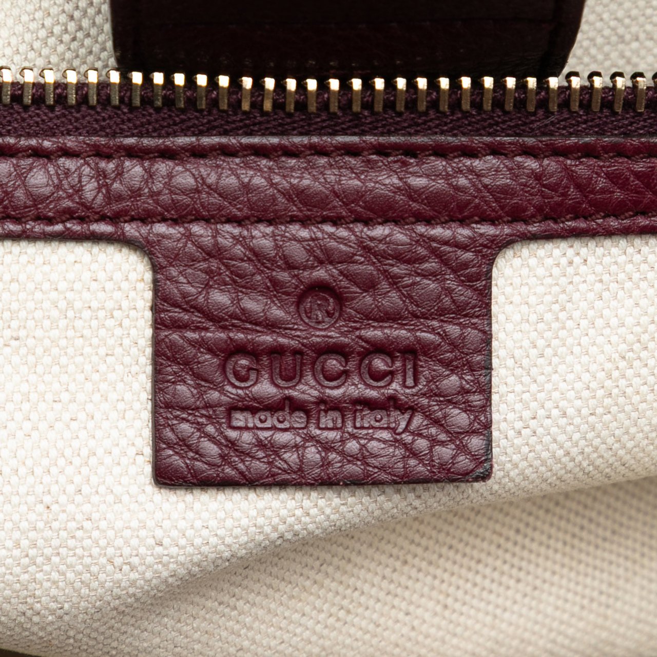 Gucci Medium Calfskin Bamboo Shopper Satchel Rood