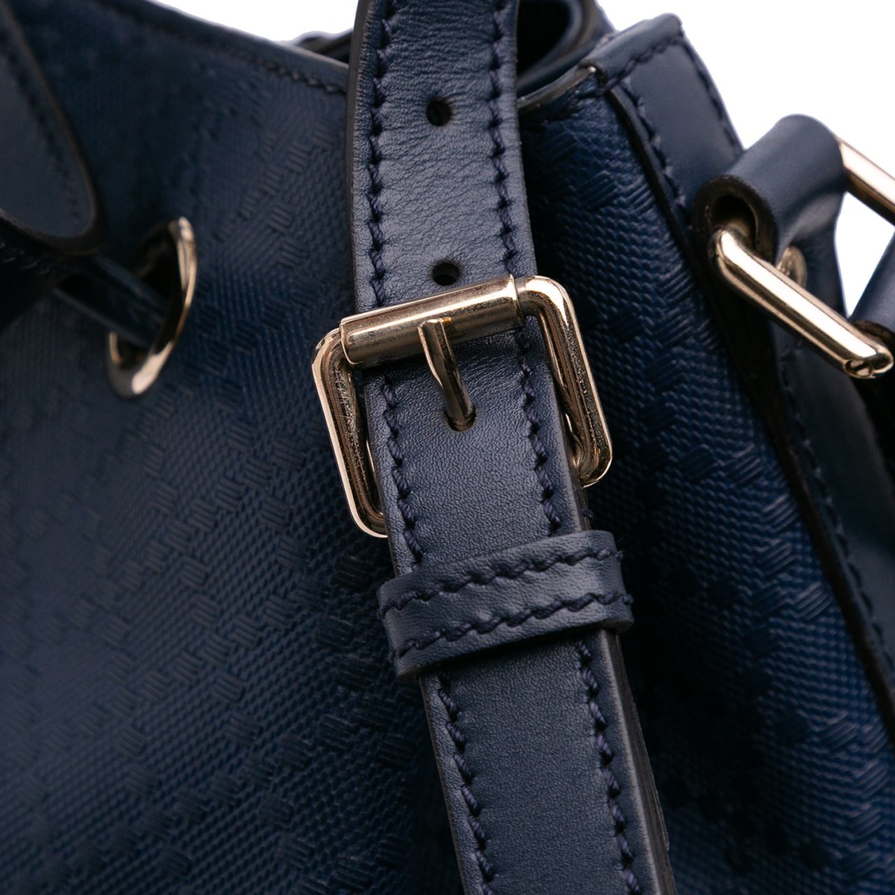Gucci Medium Calfskin Bright Diamante Bucket Blauw