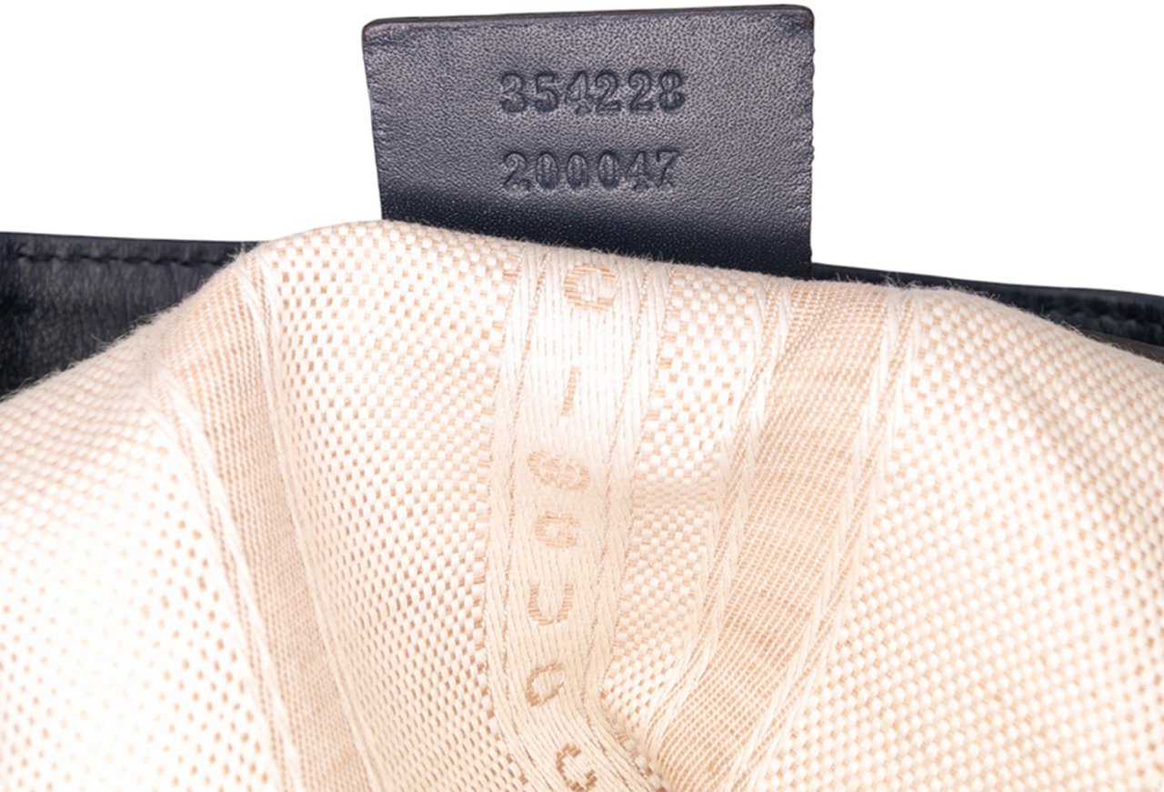 Gucci Medium Calfskin Bright Diamante Bucket Blauw