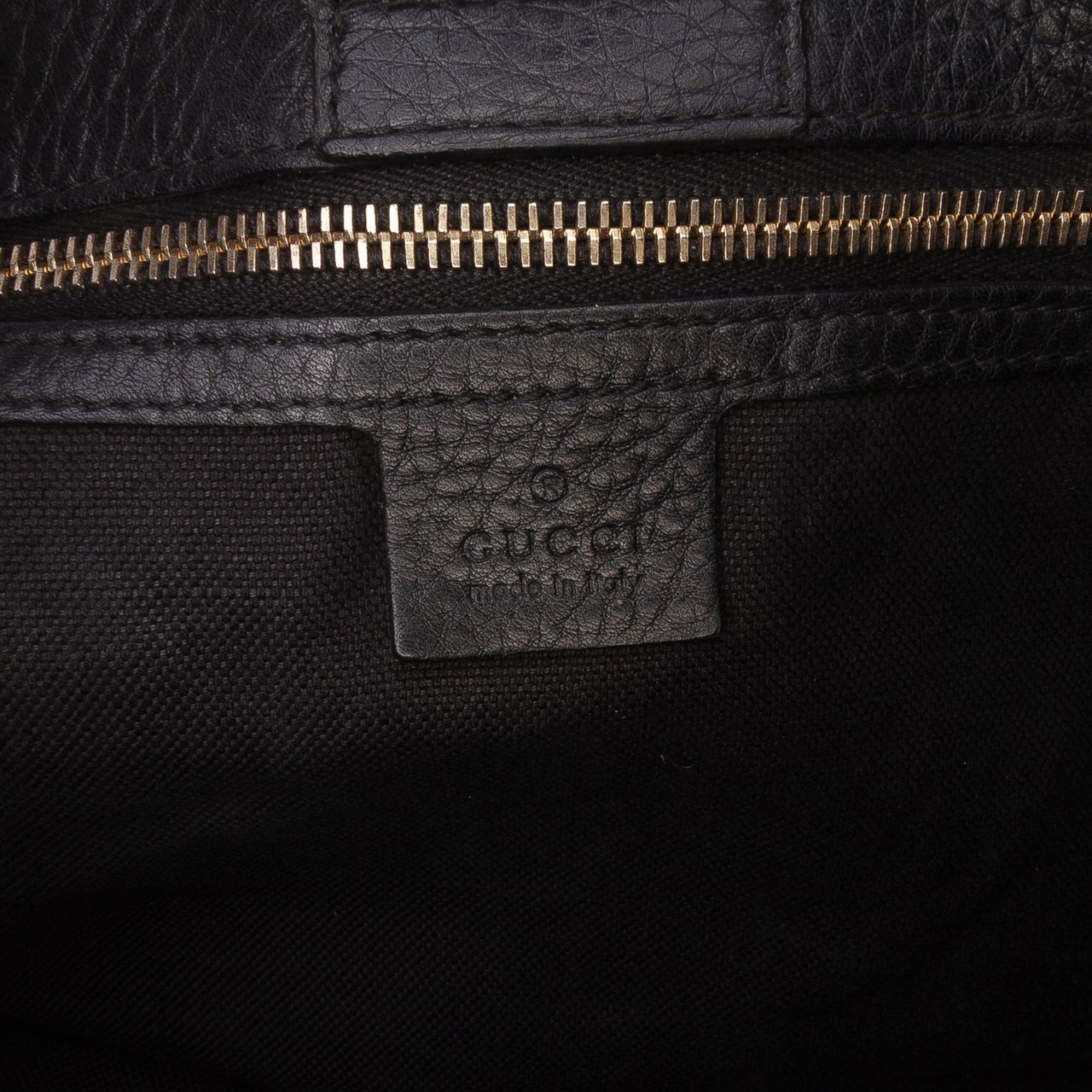 Gucci Medium Calfskin Bamboo Shopper Satchel Zwart