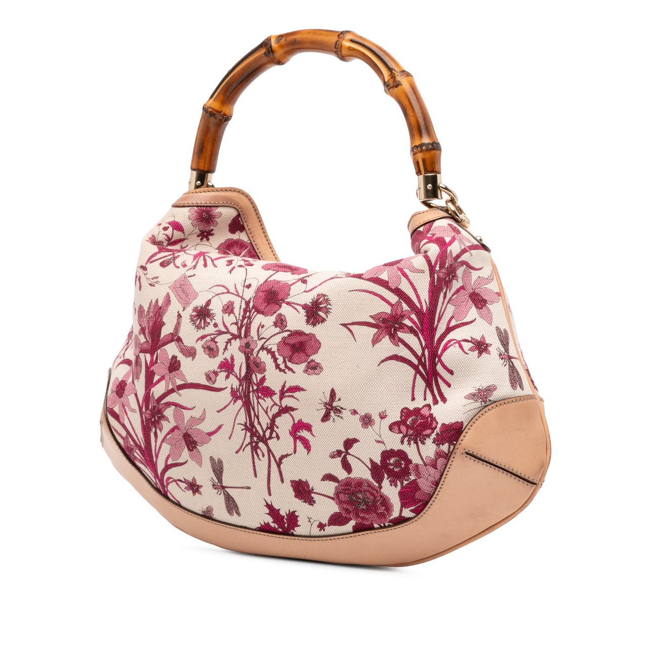 Gucci GG Canvas Flora Peggy Satchel Bruin