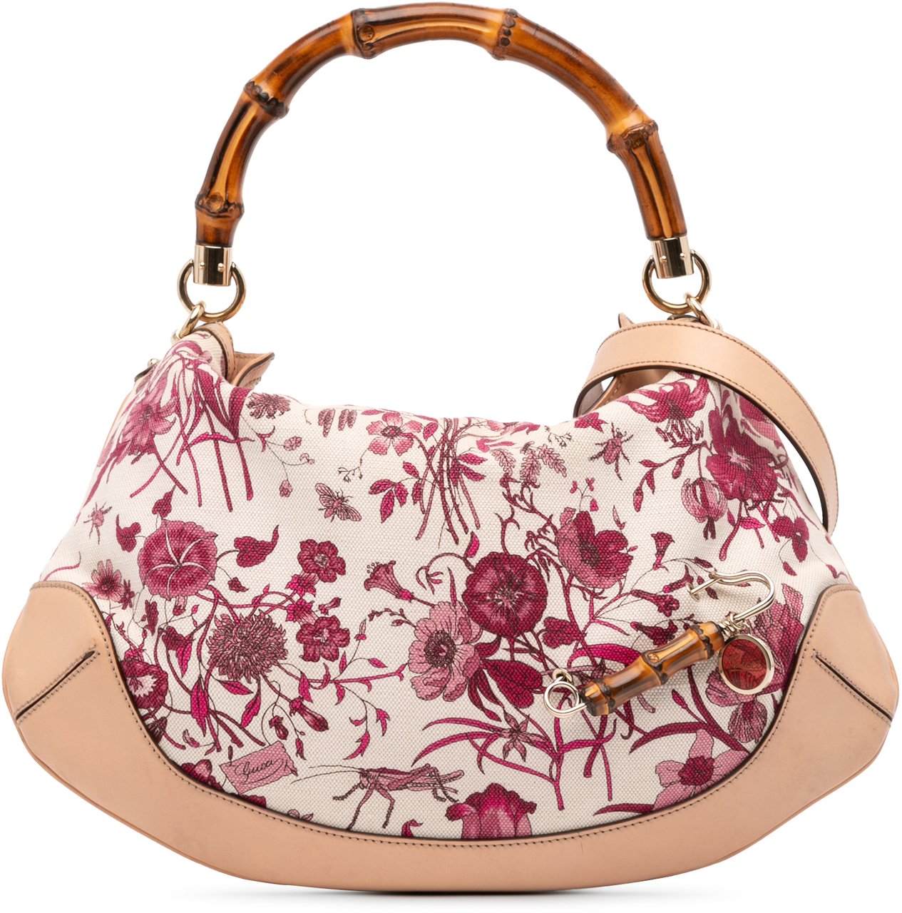 Gucci GG Canvas Flora Peggy Satchel Bruin