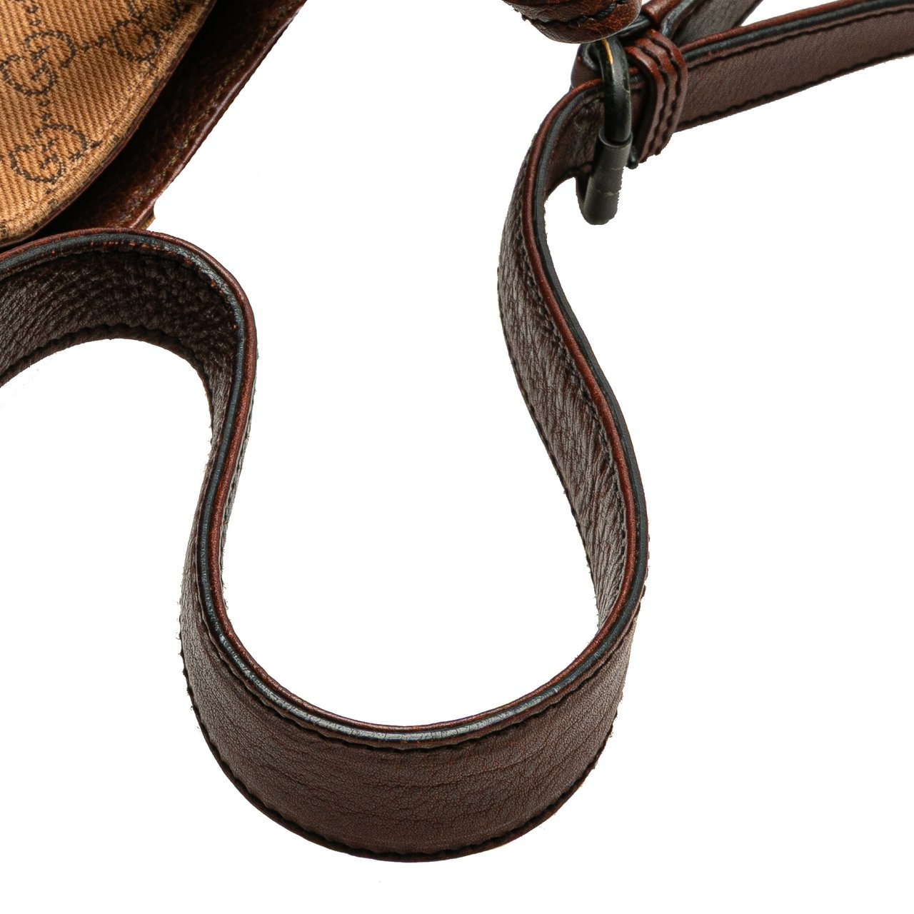 Gucci GG Denim Horsebit Shoulder Bag Bruin
