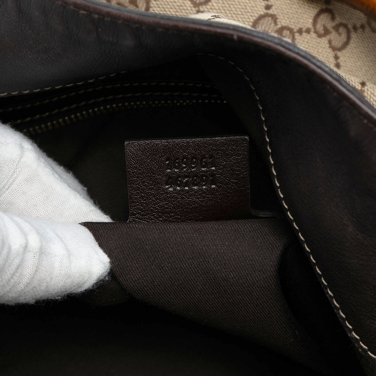 Gucci GG Canvas Peggy Satchel Bruin