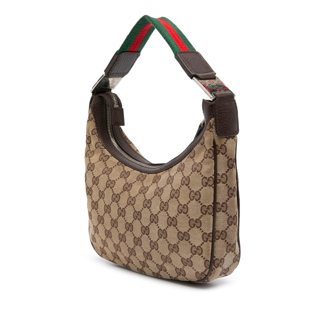 Gucci Small GG Canvas Web Pop Shoulder Bag Bruin