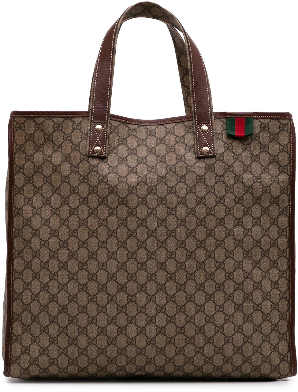 Gucci Large GG Supreme Web Loop Tote Bruin