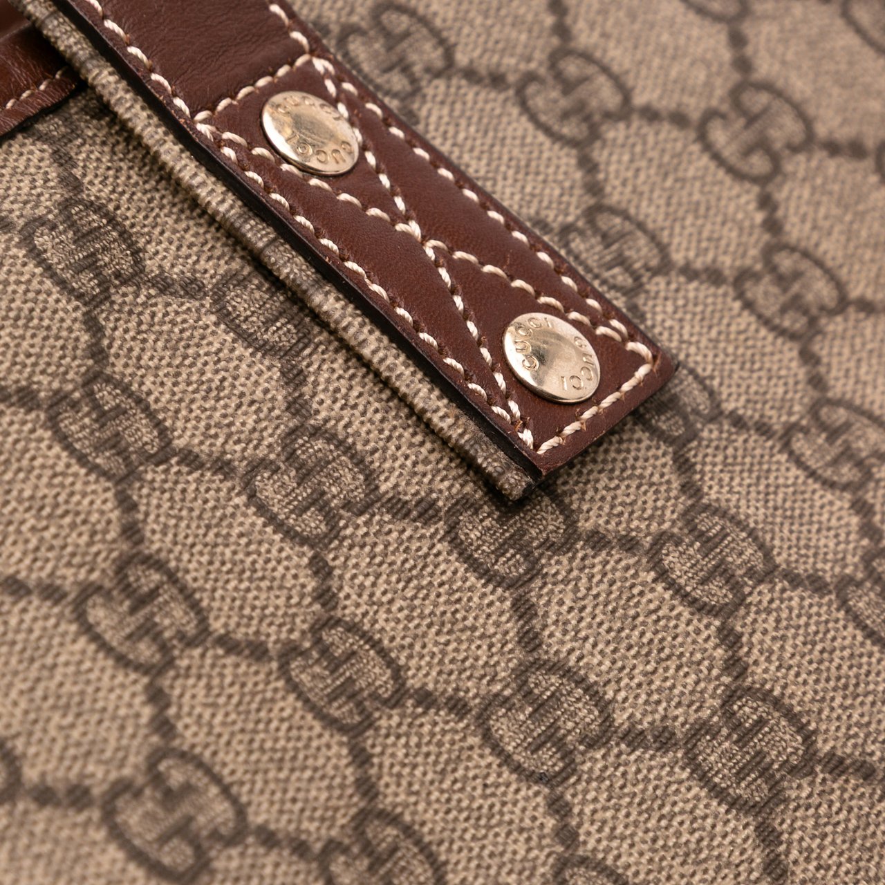 Gucci Large GG Supreme Web Loop Tote Bruin