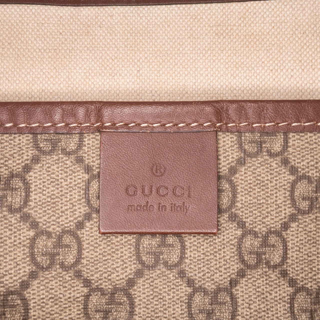 Gucci Large GG Supreme Web Loop Tote Bruin
